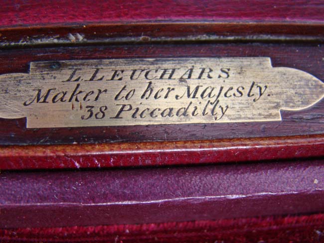 A fine Antique English brass mounted mahogany Dressing Box by "L.Leuchers, Maker to Her Majesty" circa 1830-1840. — image 3